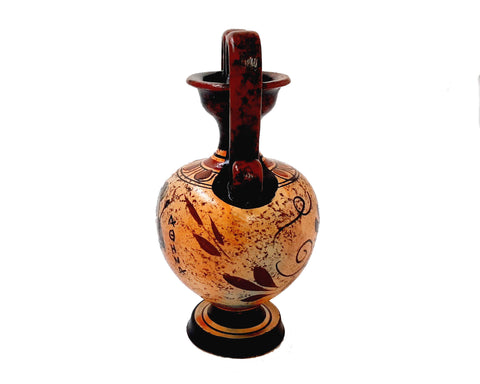 Handmade Greek Pottery Vases: Poseidon & Athena Amphora Set (13.5cm)