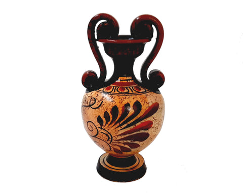 Handmade Greek Pottery Vases: Poseidon & Athena Amphora Set (13.5cm)