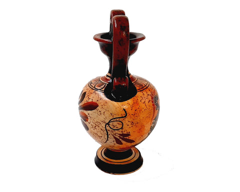 Handmade Greek Pottery Vases: Poseidon & Athena Amphora Set (13.5cm)