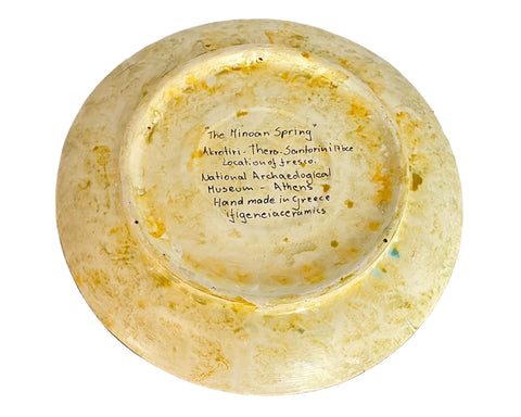 Spring  Fresco, Museum Copy from Akrotiri Santorini Greece ,Ceramic plate 20cm