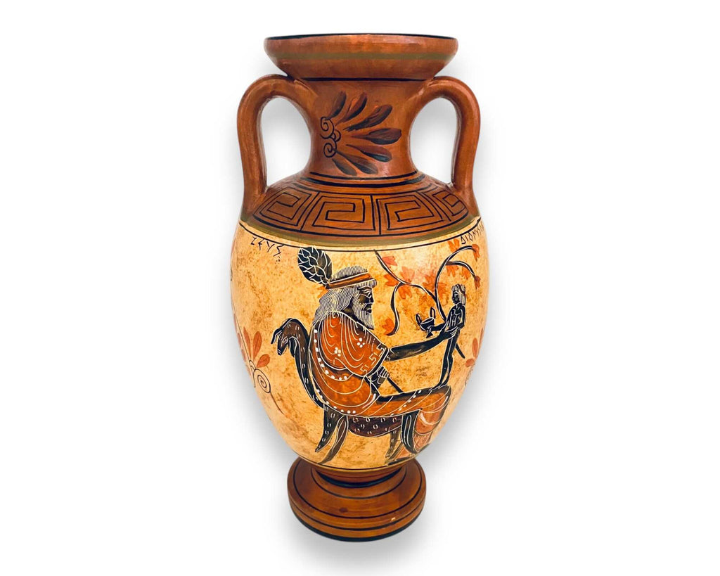 Zeus with Dionysus,Chiron with Achilles, Greek Pottery Amphora 22cm