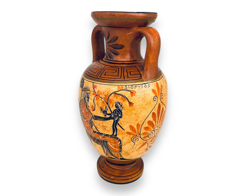 Zeus with Dionysus,Chiron with Achilles, Greek Pottery Amphora 22cm