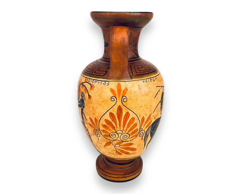 Zeus with Dionysus,Chiron with Achilles, Greek Pottery Amphora 22cm