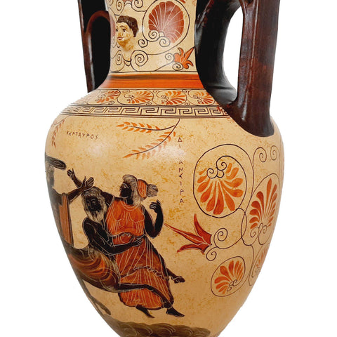 Achilles with Briseis,Hercules with Centaur,Greek Pottery Vase Amphora 57cm