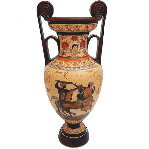 Achilles with Briseis,Hercules with Centaur,Greek Pottery Vase Amphora 57cm