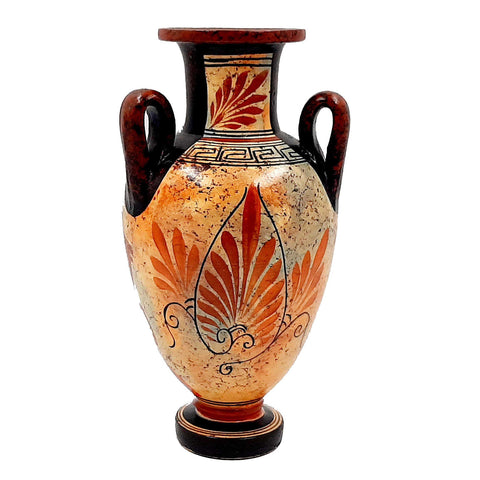 Ancient Greek  Amphora  22cm,Mulitcolored, Shows Europa with the Bull,and Godess Nike - ifigeneiaceramics