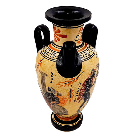 Ancient Greek Amphora 22cm, Showing God Ares and Goddess Aphrodite - ifigeneiaceramics
