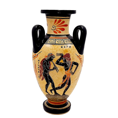Ancient Greek Amphora 22cm, Showing God Ares and Goddess Aphrodite - ifigeneiaceramics