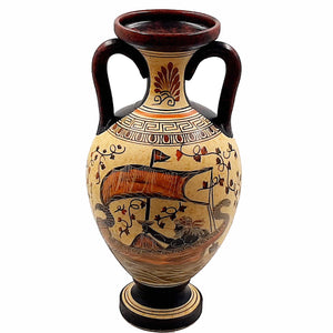 Ancient Greek Amphora Vase 31cm,God Dionysus,Poseidon - ifigeneiaceramics