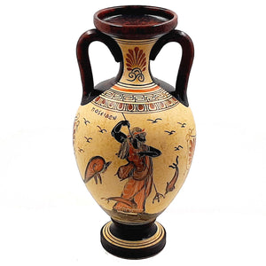 Ancient Greek Amphora Vase 31cm,God Dionysus,Poseidon - ifigeneiaceramics