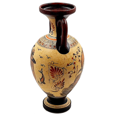 Ancient Greek Amphora Vase 31cm,God Dionysus,Poseidon - ifigeneiaceramics