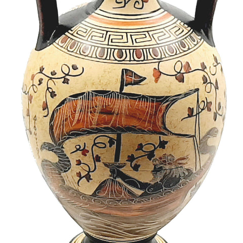 Ancient Greek Amphora Vase 31cm,God Dionysus,Poseidon - ifigeneiaceramics