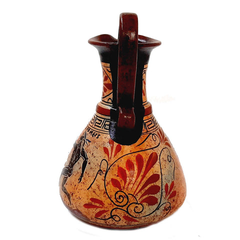 Ancient Greek Jar Vase 19cm,Multicolored,showing themes from Ancient Olympics - ifigeneiaceramics