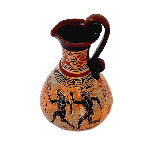 Ancient Greek Jar Vase 19cm,Multicolored,showing themes from Ancient Olympics - ifigeneiaceramics