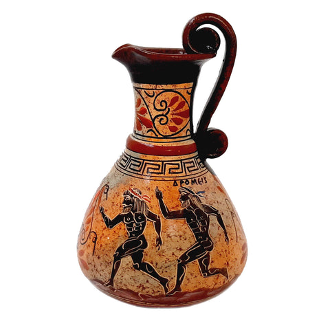 Ancient Greek Jar Vase 19cm,Multicolored,showing themes from Ancient Olympics - ifigeneiaceramics