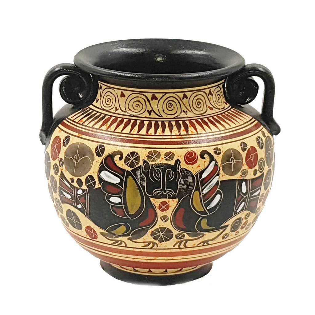 Ancient Greek Krater ,Vase 15cm,Corinthian Art - ifigeneiaceramics