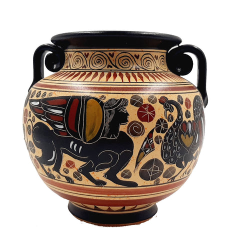 Ancient Greek Krater ,Vase 15cm,Corinthian Art - ifigeneiaceramics