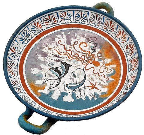 Ancient Greek  Kylix 26cm,Minoan Art Pottery - ifigeneiaceramics