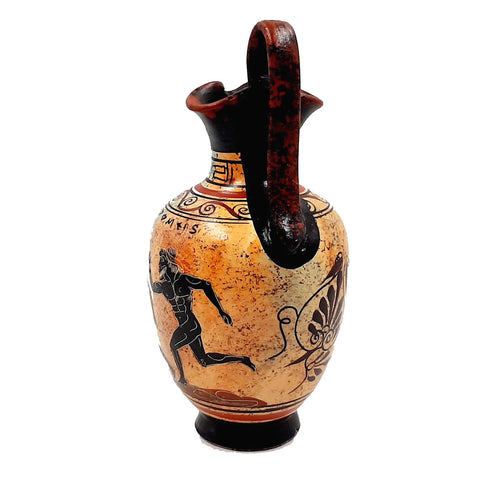 Ancient Greek Oinochoe 20cm,Multicolored,showing themes from Ancient Olympics - ifigeneiaceramics