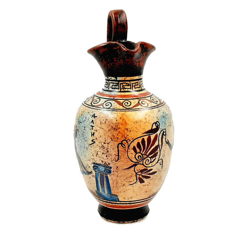 Ancient Greek Oinochoe 20cm,Multicolored,showing themes from Ancient Olympics - ifigeneiaceramics