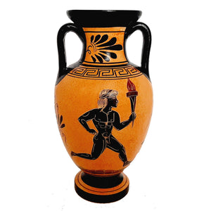 Ancient Greek Pottery Amphora 22cm,shows themes from Ancient Olympics - ifigeneiaceramics