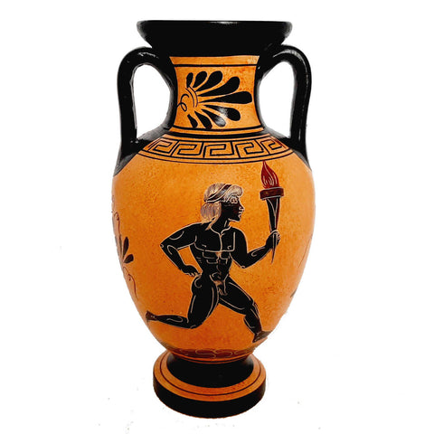 Ancient Greek Pottery Amphora 22cm,shows themes from Ancient Olympics - ifigeneiaceramics