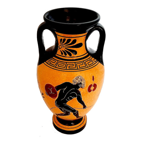 Ancient Greek Pottery Amphora 22cm,shows themes from Ancient Olympics - ifigeneiaceramics