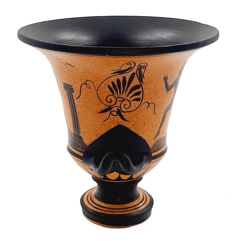 Ancient Greek Pottery Krater 16,5cm,showing Runners from Ancient Olympics - ifigeneiaceramics