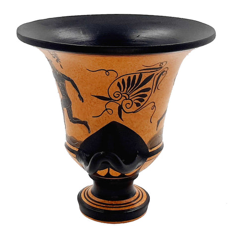 Ancient Greek Pottery Krater 16,5cm,showing Runners from Ancient Olympics - ifigeneiaceramics