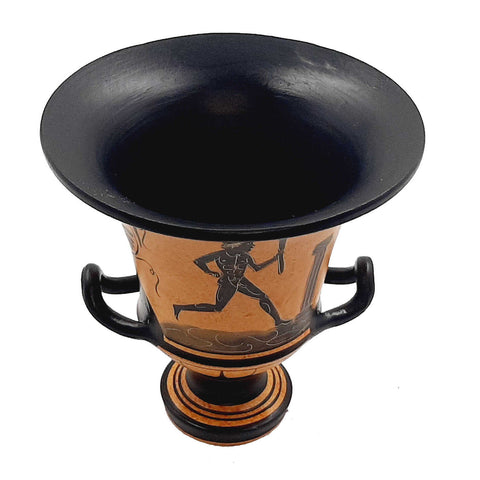Ancient Greek Pottery Krater 16,5cm,showing Runners from Ancient Olympics - ifigeneiaceramics