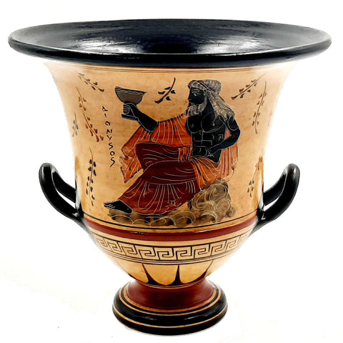 Ancient Greek Pottery Krater 21cm,showing Mythology Olympian Gods - ifigeneiaceramics
