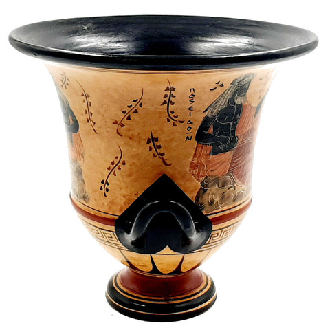 Ancient Greek Pottery Krater 21cm,showing Mythology Olympian Gods - ifigeneiaceramics