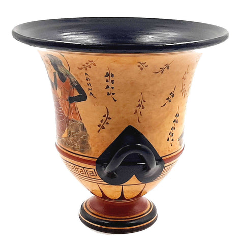 Ancient Greek Pottery Krater 21cm,showing Mythology Olympian Gods - ifigeneiaceramics