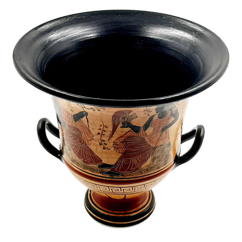 Ancient Greek Pottery Krater 21cm,showing Mythology Olympian Gods - ifigeneiaceramics