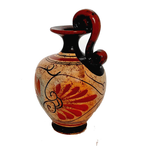 Ancient Greek Pottery vase 13cm,Shows God Poseidon - ifigeneiaceramics