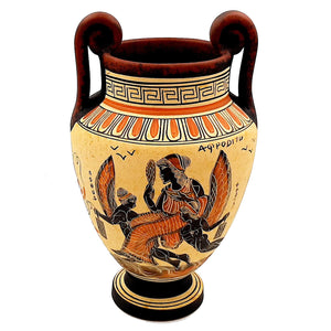 Ancient Greek Vase,Volute Krater 24cm,Goddess Aphrodite,God Dionysus and Hermes - ifigeneiaceramics