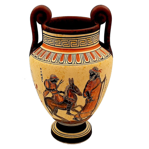 Ancient Greek Vase,Volute Krater 24cm,Goddess Aphrodite,God Dionysus and Hermes - ifigeneiaceramics