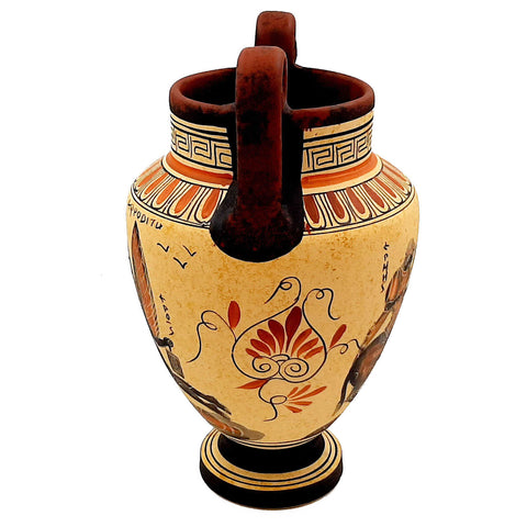 Ancient Greek Vase,Volute Krater 24cm,Goddess Aphrodite,God Dionysus and Hermes - ifigeneiaceramics