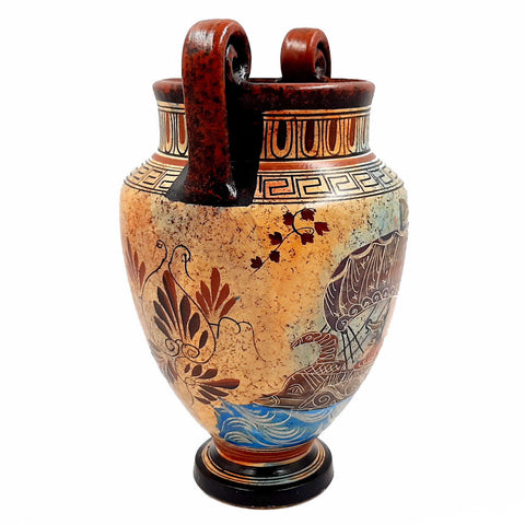 Ancient Greek Volute krater  24cm,Shows God Dionysus,Hephaestus,Thetis - ifigeneiaceramics