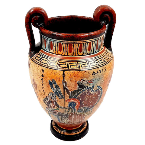 Ancient Greek Volute krater  24cm,Shows God Dionysus,Hephaestus,Thetis - ifigeneiaceramics