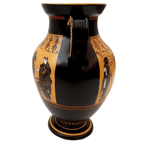 Red -Black Figure Amphora 31cm,Hercules driving Bull to Sacrifice,Museum Replicas - ifigeneiaceramics