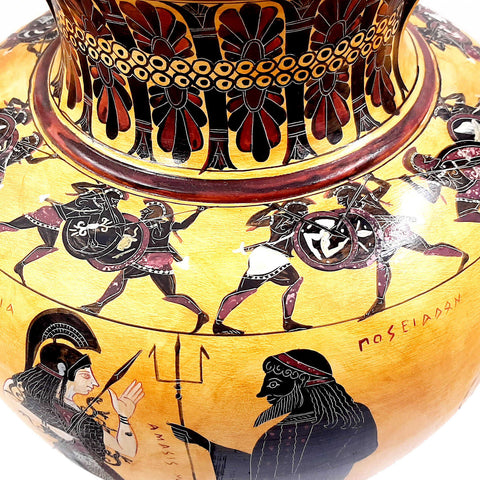 Attic Black figure Amphora 46cm ,Amasis Painter,God Dionysus and Maenads,Museum Replicas - ifigeneiaceramics