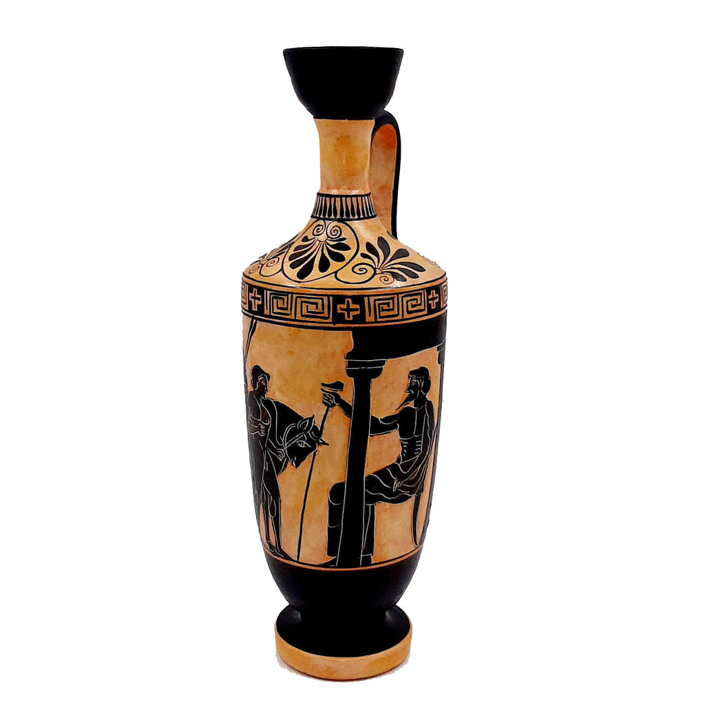 Attic Black figure Lekythos 26cm by Theseus Painter,Museum Replicas - ifigeneiaceramics