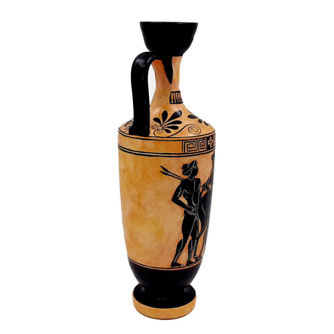 Attic Black figure Lekythos 26cm by Theseus Painter,Museum Replicas - ifigeneiaceramics