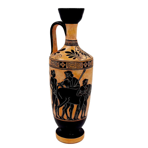 Attic Black figure Lekythos 26cm by Theseus Painter,Museum Replicas - ifigeneiaceramics