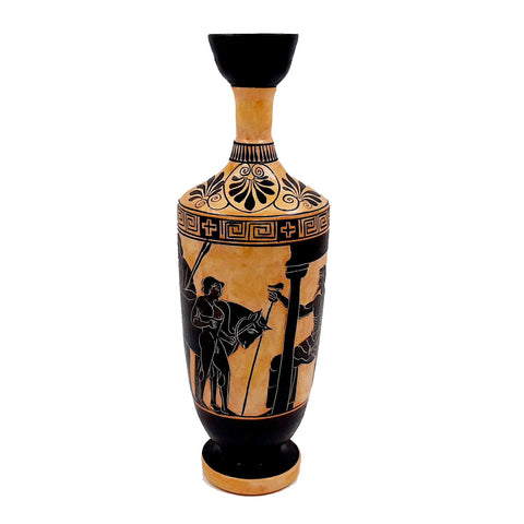 Attic Black figure Lekythos 26cm by Theseus Painter,Museum Replicas - ifigeneiaceramics