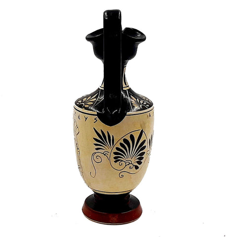 Attic Greek Vase,Oinochoe 19cm,Shows 3 Olympian Gods - ifigeneiaceramics