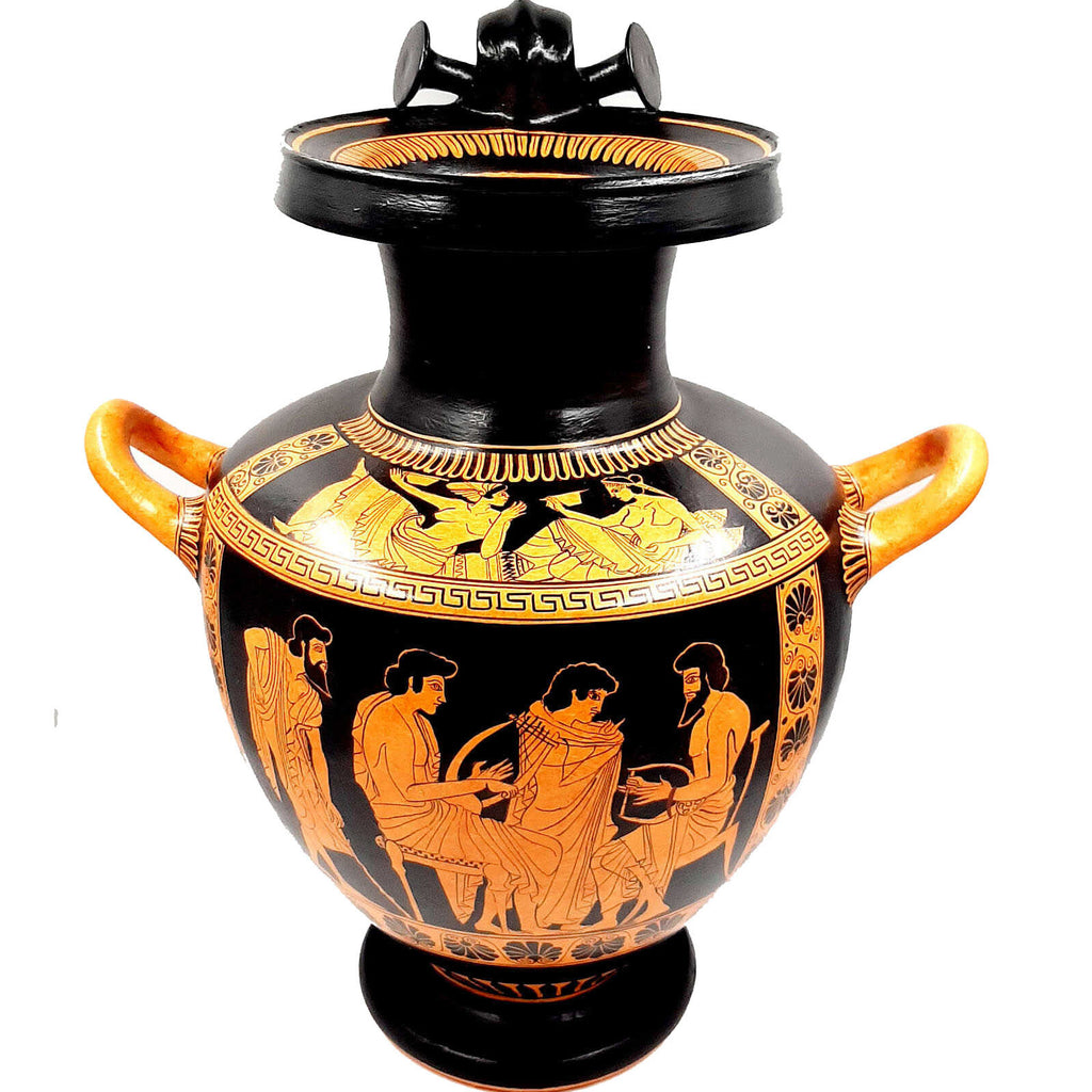 Attic Red figure Hydria 45cm, Music lesson,Museum Replicas - ifigeneiaceramics