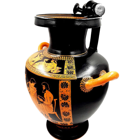 Attic Red figure Hydria 45cm, Music lesson,Museum Replicas - ifigeneiaceramics