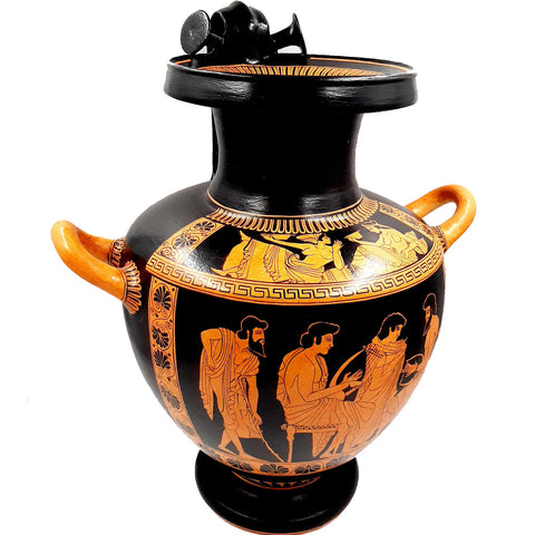 Attic Red figure Hydria 45cm, Music lesson,Museum Replicas - ifigeneiaceramics